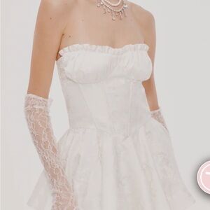 Nana Jacqueline White Strapless A-Line Sundress